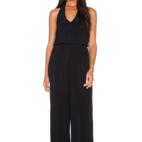 Revolve Bishop + Young Black Halter Pant Jumpsuit Small - Picture 1 of 9